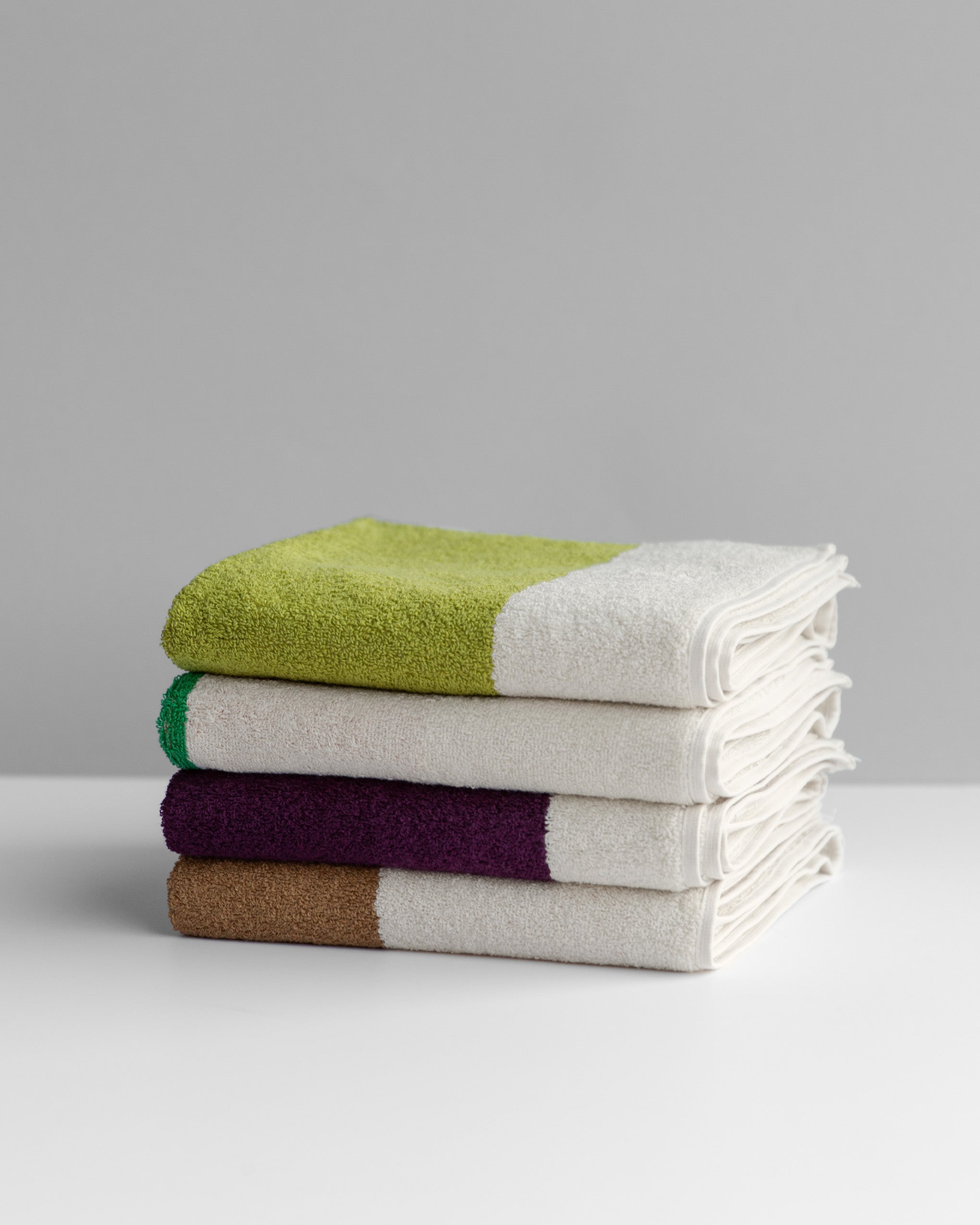 M&M collection FACE TOWEL（ Green × Orange）｜ロングフェイスタオル